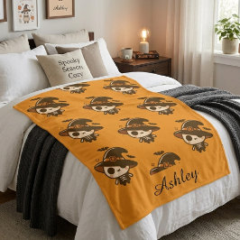 Personalisiertes Süßes Skelett Hexe Halloween  Sherpadecke