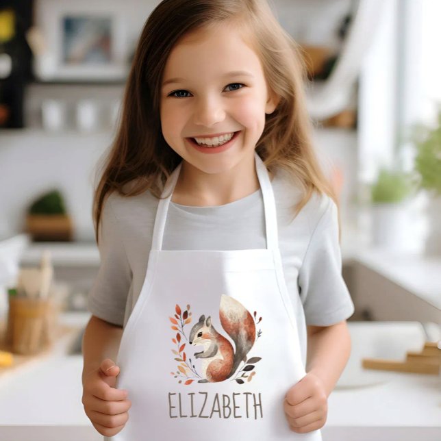 Personalisiertes süßes Waldhörnchen Kinderschürze (Von Creator hochgeladen)