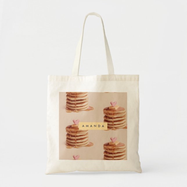 Personalisiertes Süßpancake-Muster Tragetasche (Vorne)