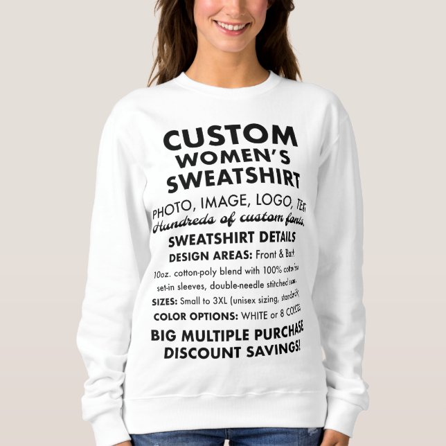 Personalisiertes Sweatshirt für Frauen - 9 Farben (Vorderseite)