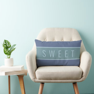 Personalisiertes "SWEET" Blaues und graues Lumbalk Lendenkissen