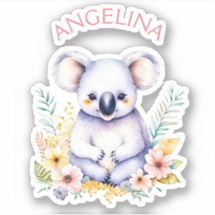 Personalisiertes Sweet Koala Bear Baby Kinderzimme Aufkleber