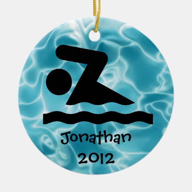 Personalisiertes Swim-Design Keramikornament (Vorne)