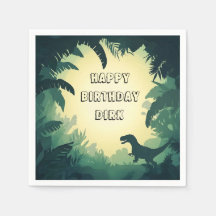 Personalisiertes T-Rex Silhouette Paper Napkin