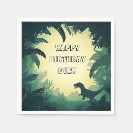 Personalisiertes T-Rex Silhouette Paper Napkin Serviette