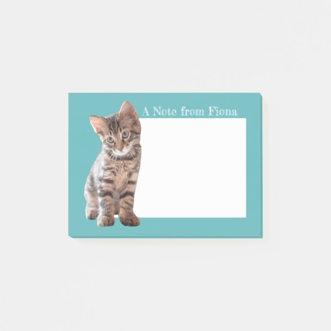 Personalisiertes Tabby-Katzen-Kätzchen-Foto Post-it Klebezettel (Vorderseite)
