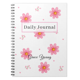 Personalisiertes Tägliches Tagebuch mit rosa Gänse