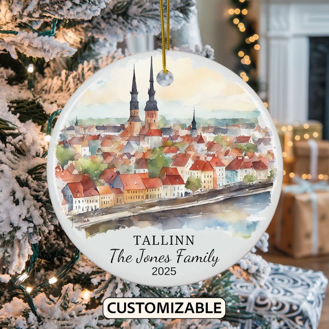 Personalisiertes Tallinn-Ornament, Estland, Gesche Keramik Ornament (Von Creator hochgeladen)