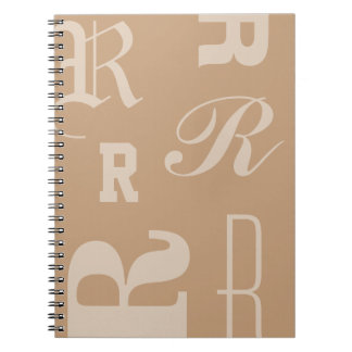Personalisiertes Tan-Monogramm, Typografie-Initial Notizblock