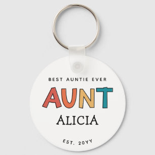 Personalisiertes Tante Retro-Geschenk Beste Tante  Schlüsselanhänger