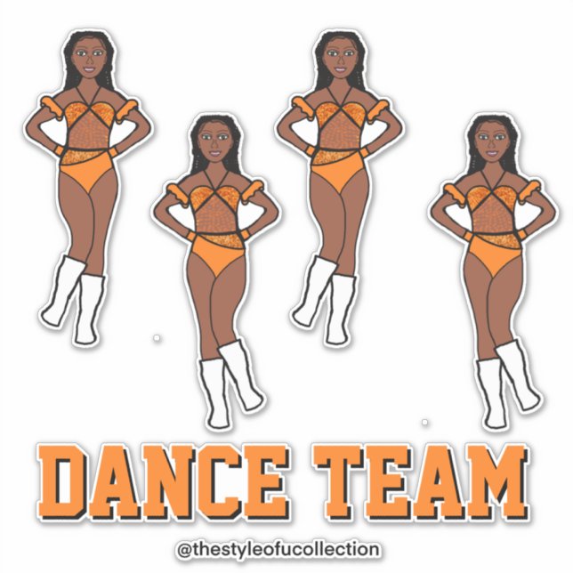 Personalisiertes Tanzteam Poppy Stones Aufkleber (Vorderseite)