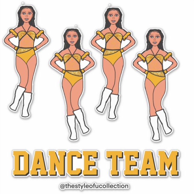 Personalisiertes Tanzteam Sonnenblumensteine #2 Aufkleber (Vorderseite)