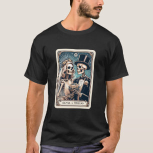 Personalisiertes Tarot Theme Wedding Newlyweds Bla T-Shirt