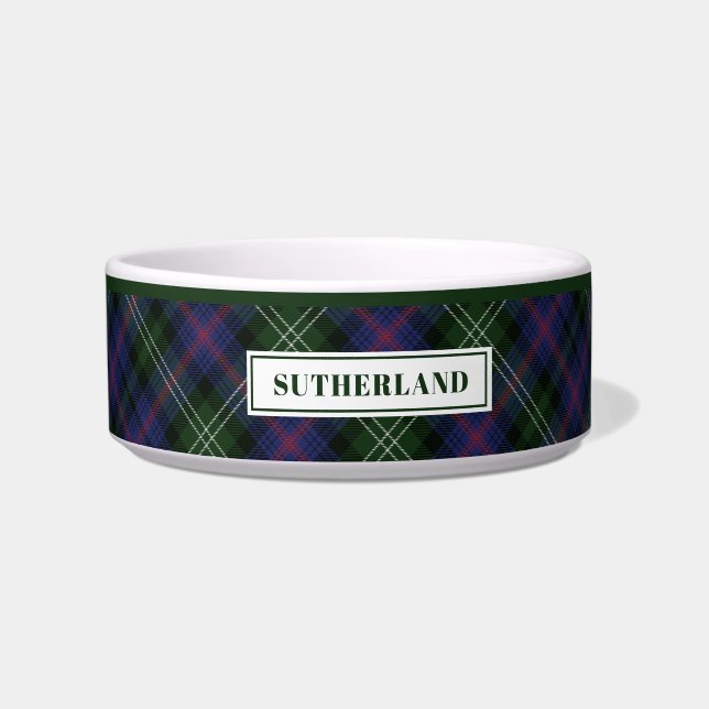 Personalisiertes Tartan Clan Sutherland Kariertes  Napf (Vorderseite)