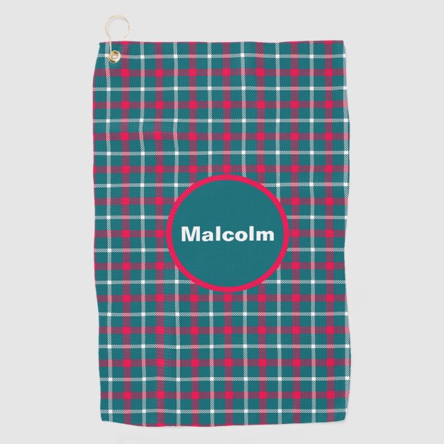 Personalisiertes Tartan Golfhandtuch (Vorderseite)