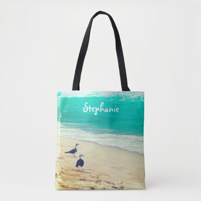 personalisiertes Taschendesign am Strand (Vorderseite)