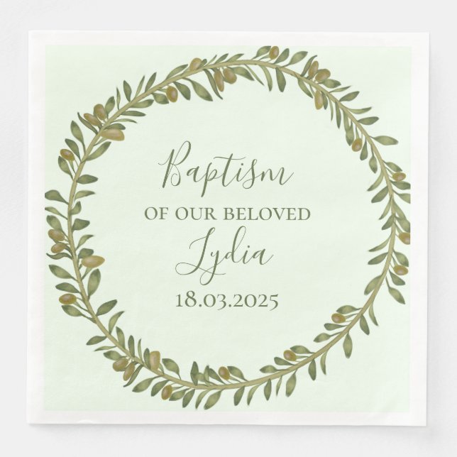 Personalisiertes Taufopapier Serviette (Vorderseite)