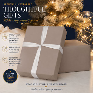 Personalisiertes Taupe-Geschenkpapier Geschenkpapier
