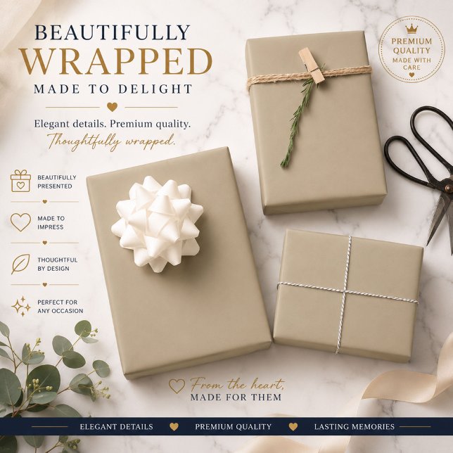 Personalisiertes Taupe-Geschenkpapier Geschenkpapier (Von Creator hochgeladen)