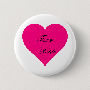 Personalisiertes Team Bride Big Pink Liebe Herz Button