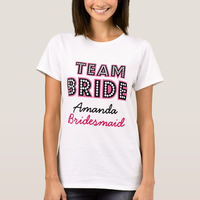 PERSONALISIERTES TEAM BRIDE, BRIDES-CREW T-Shirt (Vorderseite)