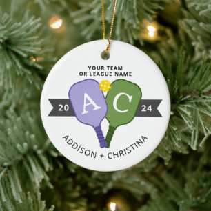 Personalisiertes Team Spieler Pickleball Ornament