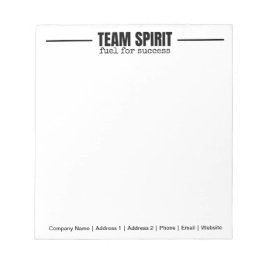 Personalisiertes Team Spirit Mitarbeiterbüro Notizblock
