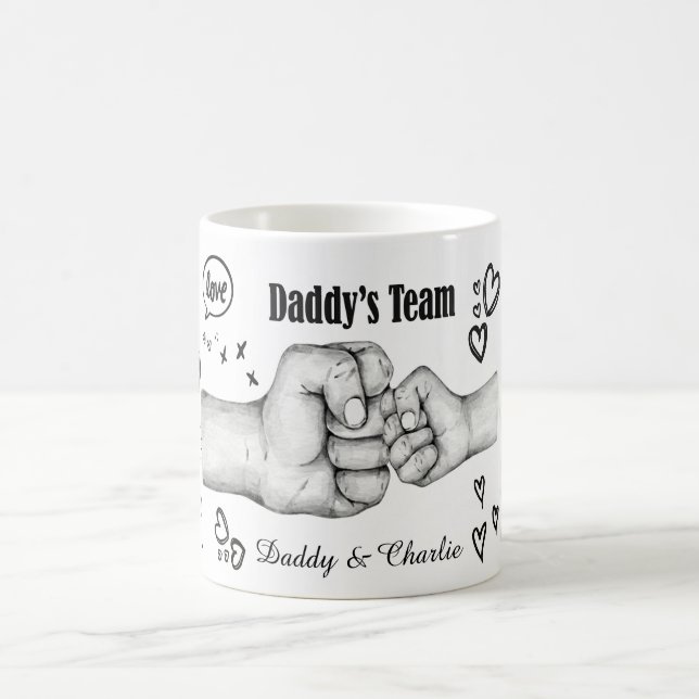 Personalisiertes Team von Daddy Benutzerdefinierte Kaffeetasse (Mittel)
