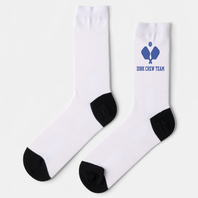Personalisiertes Team von Fun Blue Pickleball Padd Socken (Linkes Detail)