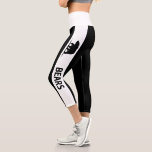 Personalisiertes Teamlogo Schwarz-weiß Capri Leggings