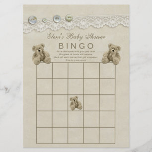 Personalisiertes Teddy-Baby-Shower-Bingo Einladung