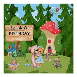 Personalisiertes Teddy Bear Picnic Village Poster