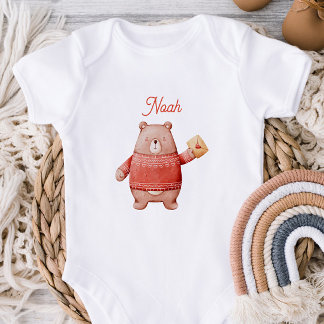 Personalisiertes Teddybär-Baby-Body mit Liebe Le Baby Strampler