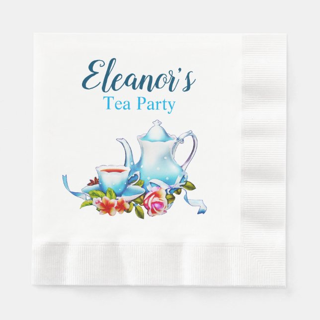 Personalisiertes Tee-Party Napkins mit Blume Serviette (Vorderseite)