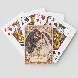 Personalisiertes Tengu-Braut-und-Bräutigam-Hochzei Spielkarten