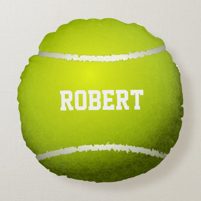 Personalisiertes Tennis-Ball-Kissen Rundes Kissen (Vorderseite)