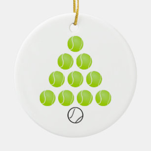 Personalisiertes Tennis Ball Weihnachtsbaum Keramik Ornament