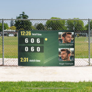 Personalisiertes Tennis-Ergebnis-Board – Benutzerd Banner