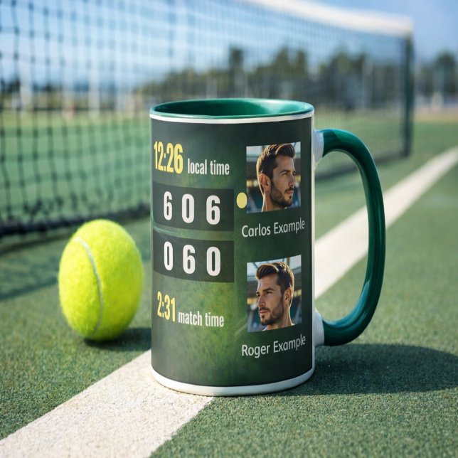 Personalisiertes Tennis-Ergebnis-Scoreboard Tasse (Von Creator hochgeladen)