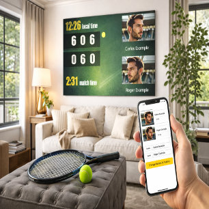 Personalisiertes Tennis-Ergebnis-Tableau – Individ Fotodruck