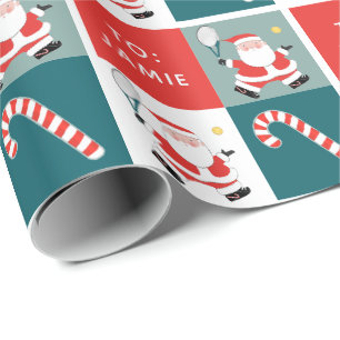 Personalisiertes Tennis Holiday Geschenkpapier