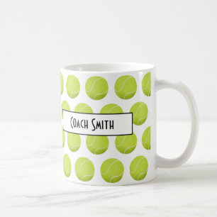 Personalisiertes Tennis Pattern Coach Geschenk Kaffeetasse