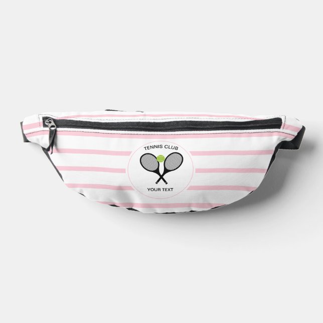 Personalisiertes Tennis Racket Pastellpink gestrei Bauchtasche (Ablage )