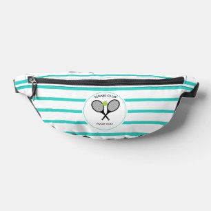 Personalisiertes Tennis-Racket Türkis Streifen Bauchtasche