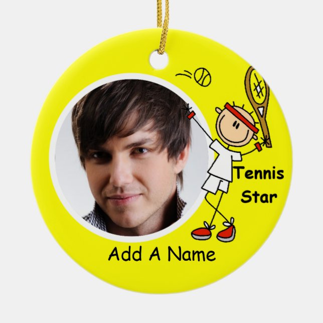 Personalisiertes Tennis Star Keepake Ornament (Vorne)