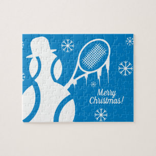 Personalisiertes Tennisball-Schneemann Weihnachtsp Puzzle