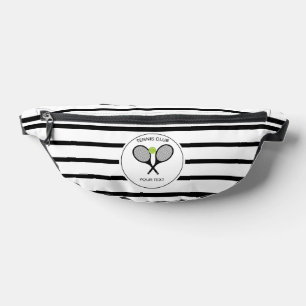 Personalisiertes Tennisschlägerchen schwarz und we Bauchtasche