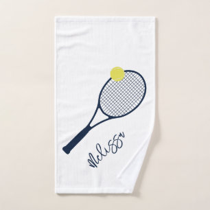 Personalisiertes Tennisspielertrick und Ball Motif Handtuch