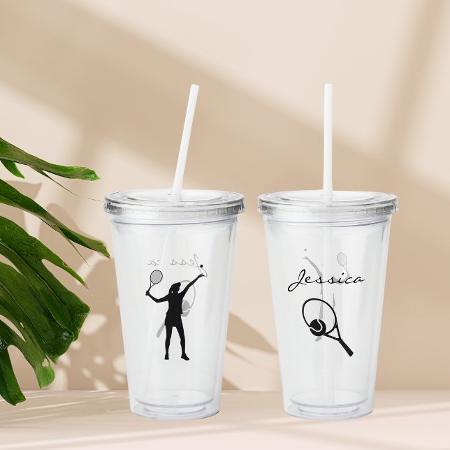 Personalisiertes Tennisspielgeschenk für Frauen Acryltrinkbecher (Von Creator hochgeladen)