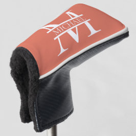 Personalisiertes Terracotta Monogramm und Name Golf Headcover